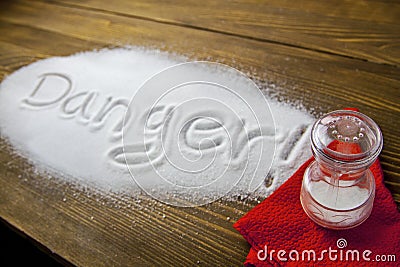 Danger of too much salt â€“ Health Hazard Stock Photo